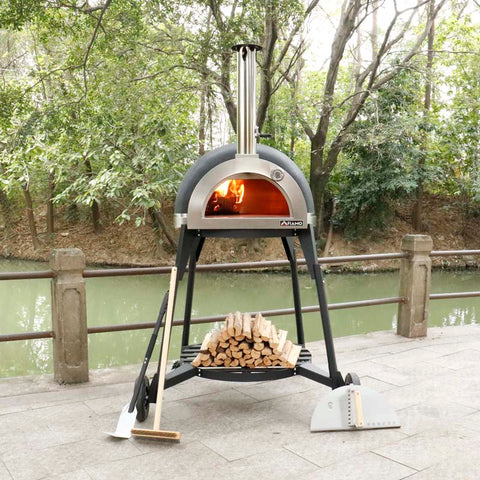 Fiamo Mobile Version 800mm Diameters Wood Fried Clay Pizza Oven