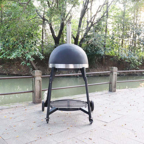 Fiamo Mobile Version 800mm Diameters Wood Fried Clay Pizza Oven