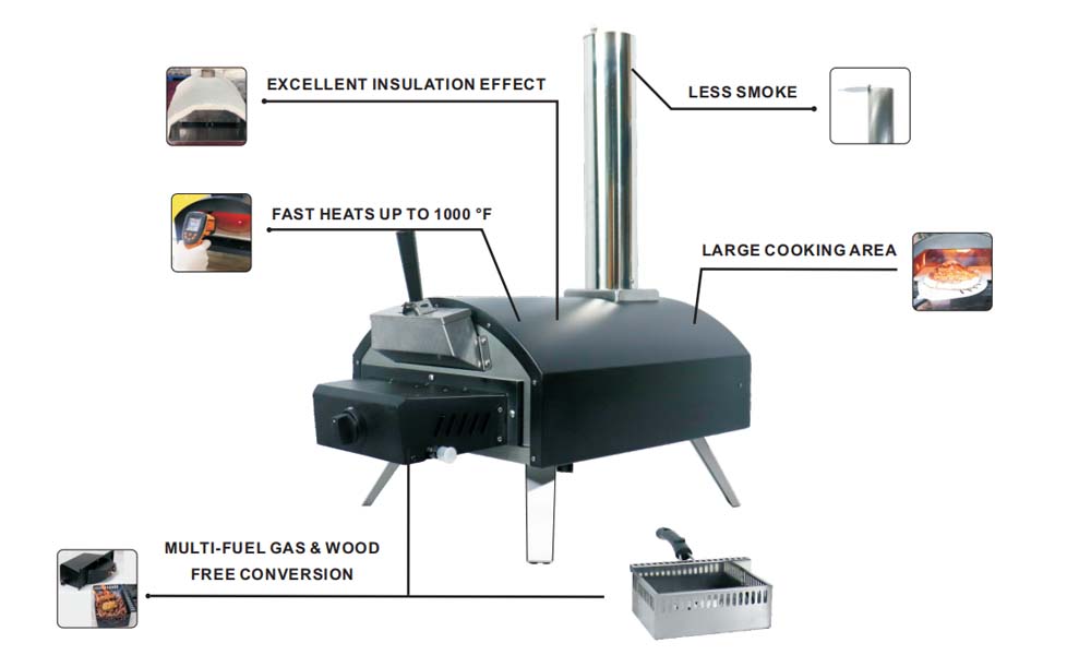 Multi-fuel Pizza Oven QQ-M1-H-1