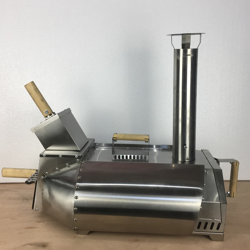 Portable Wood-Fired Outdoor Pizza Oven Rear Heating