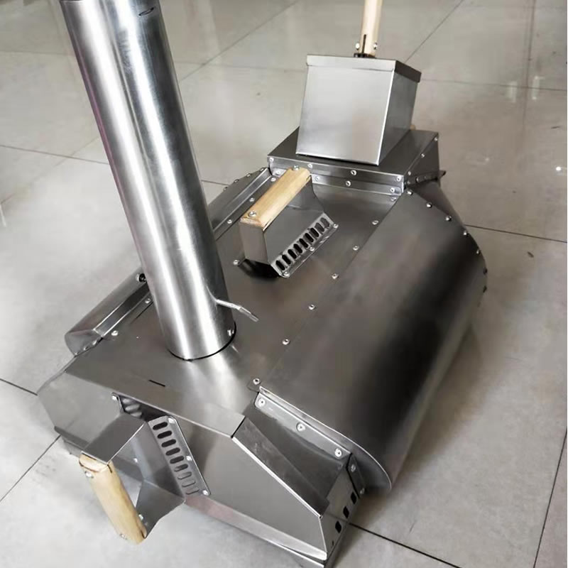 Portable Wood-Fired Outdoor Pizza Oven Rear Heating