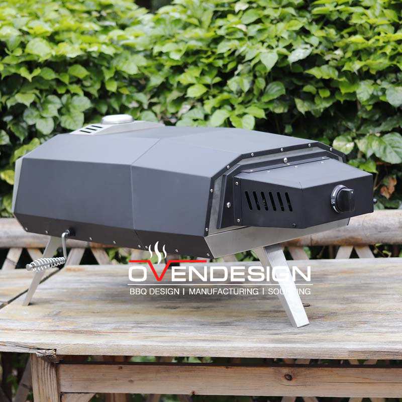 12 Inch Outdoor Crab Horn Shape Portable Gas Pizza Oven With Rotating Pizza Stone