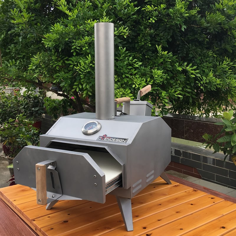 Portable Wood-Fired Outdoor Pizza Oven Rear Heating