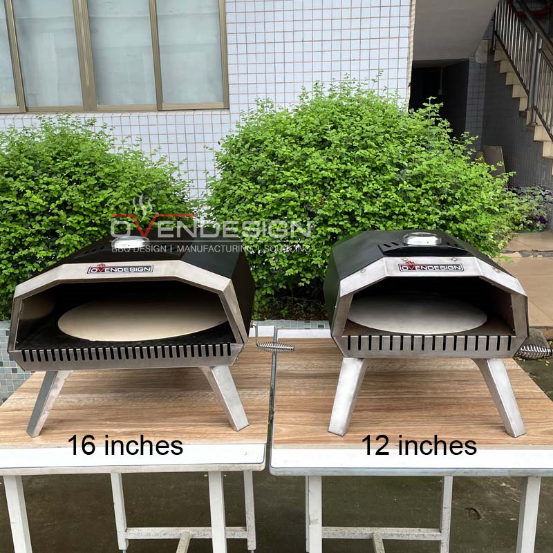 12 Inch Outdoor Crab Horn Shape Portable Gas Pizza Oven With Rotating Pizza Stone