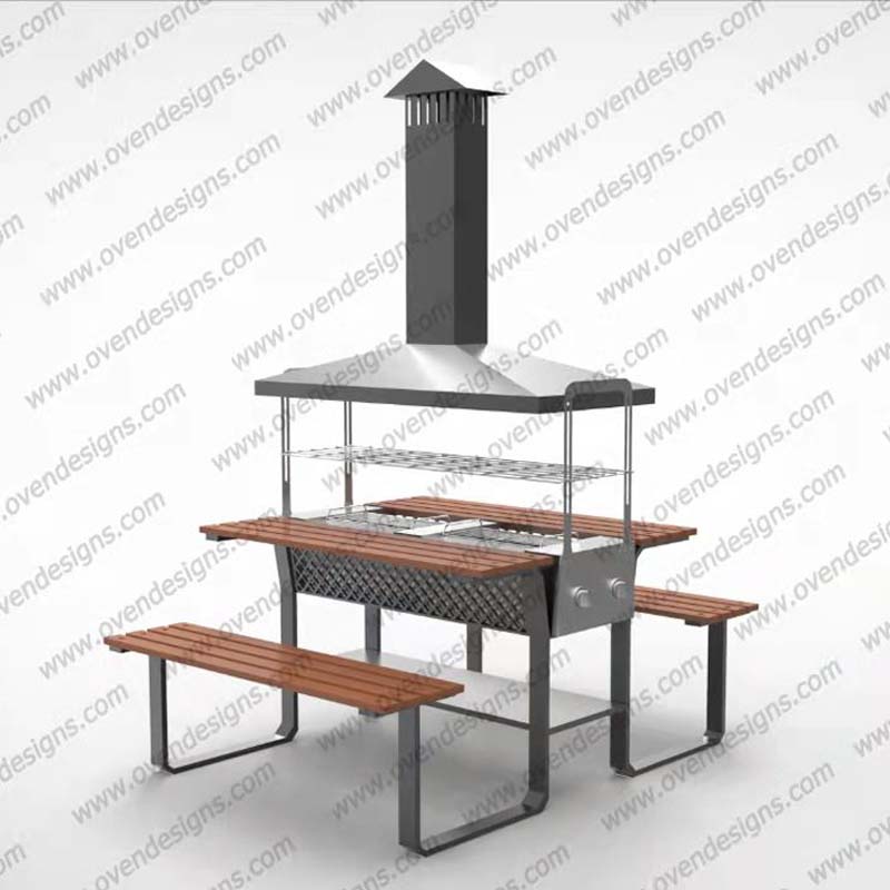 Combined Type Infrared Gas Oven BBQ Grill With Table And Chair Combined Type Infrared Gas Oven BBQ Grill With Table And Chair