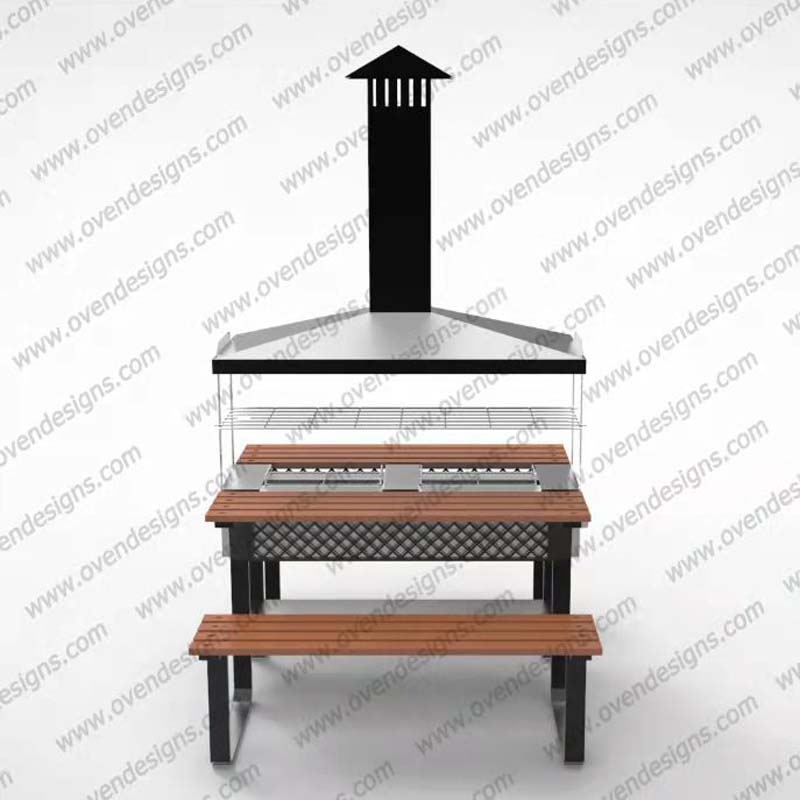 Combined Type Infrared Gas Oven BBQ Grill With Table And Chair Combined Type Infrared Gas Oven BBQ Grill With Table And Chair