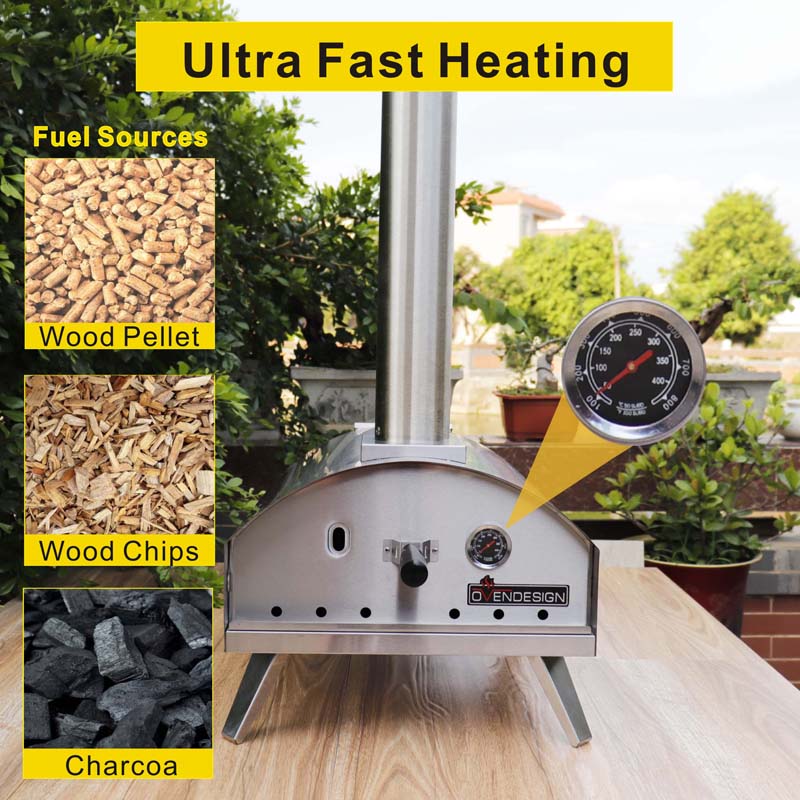 Portable Wood-fire Outdoor Pizza Oven QQW-1-S (1)