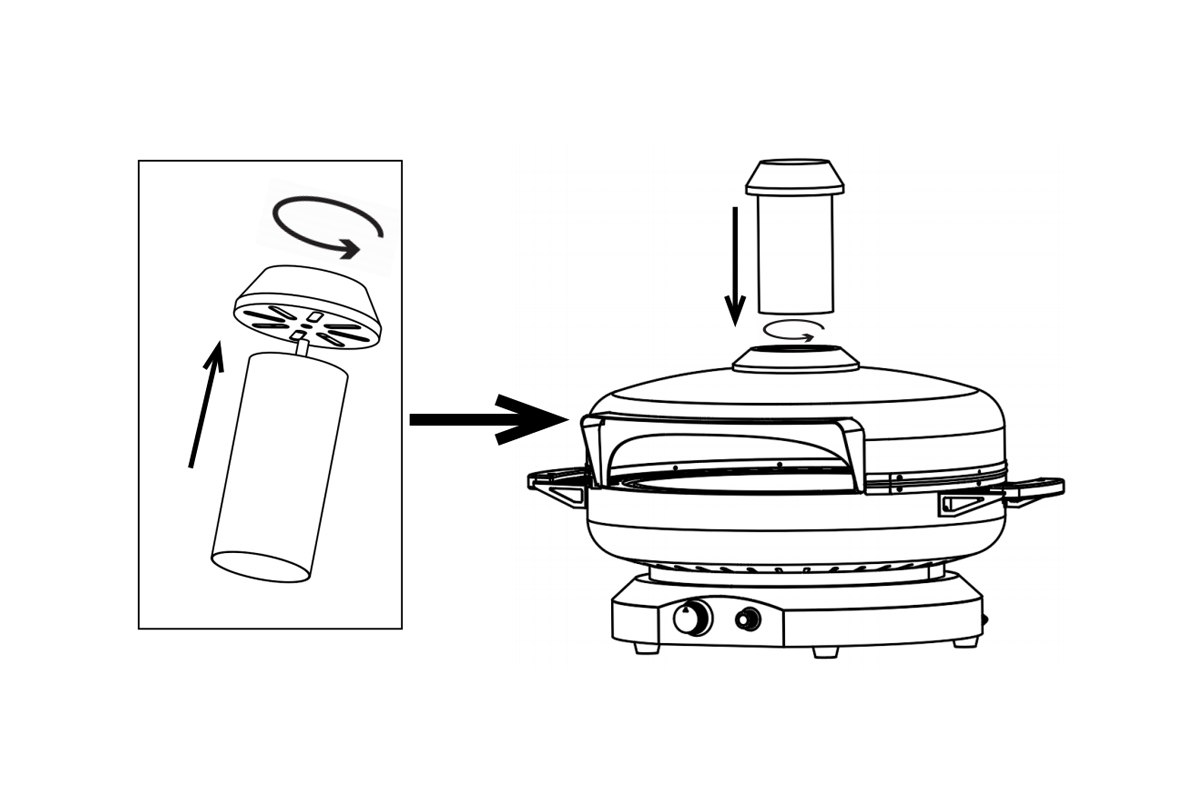 How to Install the Cubs Cap Gas Pizza Oven CC18G？ (3)